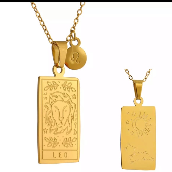 ๐18K gold plated zodiac square pendant necklace - Picture 11 of 14